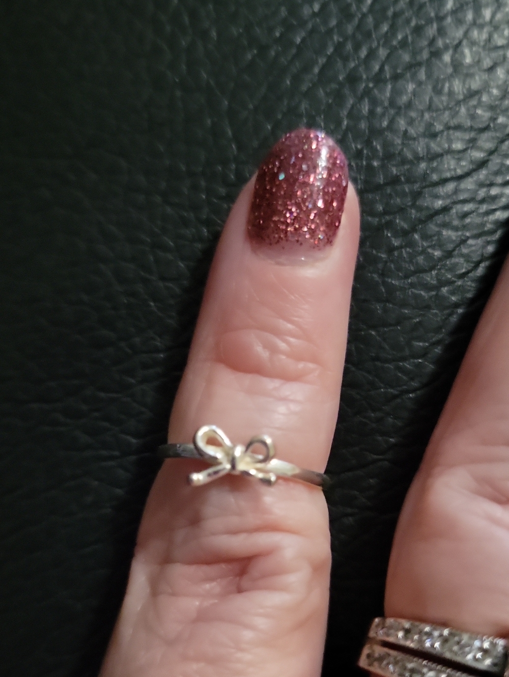 Vintage Sterling Silver 925 Dainty Bow Ring–Minimalist Adjustable Open Wrap Band - Picture 5 of 5